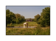 Hyde Park, The Henry Moore Arch, view over The Serpentine to Kensington Palace